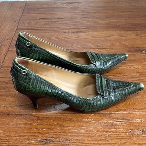The Original Car Shoe Company Prada Green Crocodile Pattern Women’s Heels 40 EU